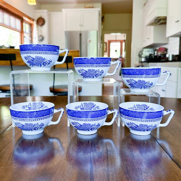 Copeland Spode Fitzhugh Blue Demitasse Cups | #Y2988 Canton Pattern (No Saucers) - Picture 4 of 12